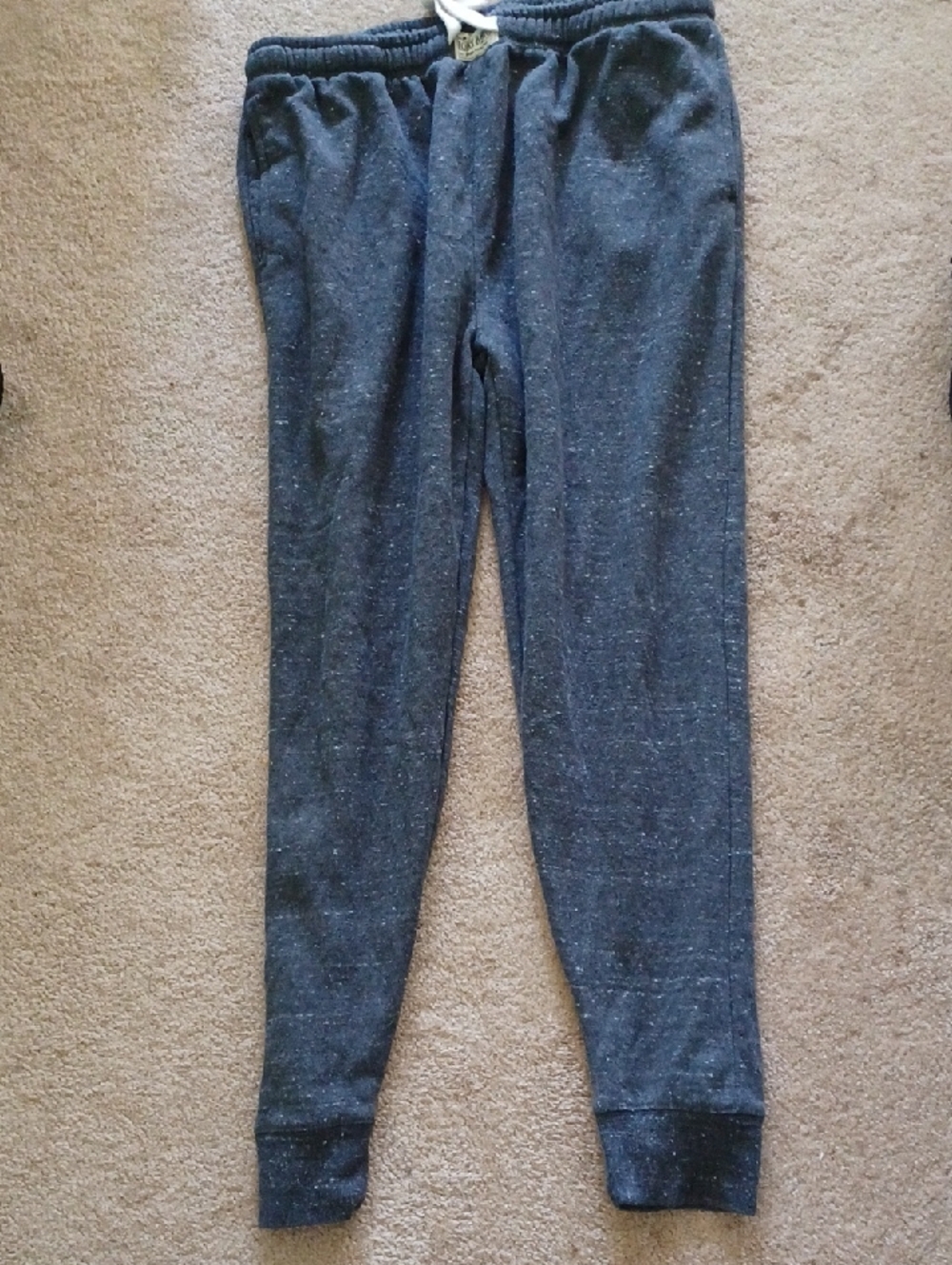 Lucky Brand Charcoal Gray Knit Joggers with White Drawstring
